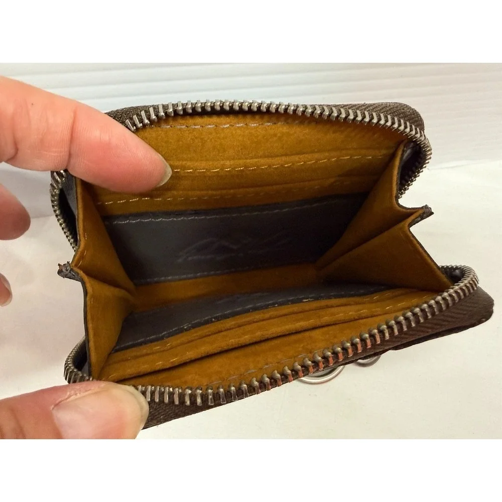 Patricia Nash MALENE Small Zip-Around Leather Wallet with RFID ~ Gray Tooled